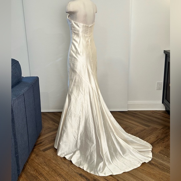 NICOLE MILLER SHANTUNG SILK MERMAID WEDDING BRIDAL $1900 IM0002 - Picture 14 of 15